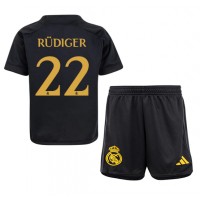Echipament fotbal Real Madrid Antonio Rudiger #22 Tricou Treilea 2023-24 pentru copii maneca scurta (+ Pantaloni scurti)